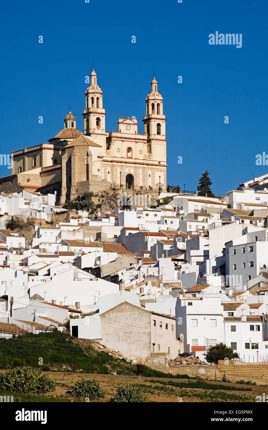 Encarnacion church white village Olvera Sevilla Andalusia Spain iglesia de nuestra señora de la Encarnacion church white village Olvera Sevilla Andalusia Spain iglesia de nuestra señora de la