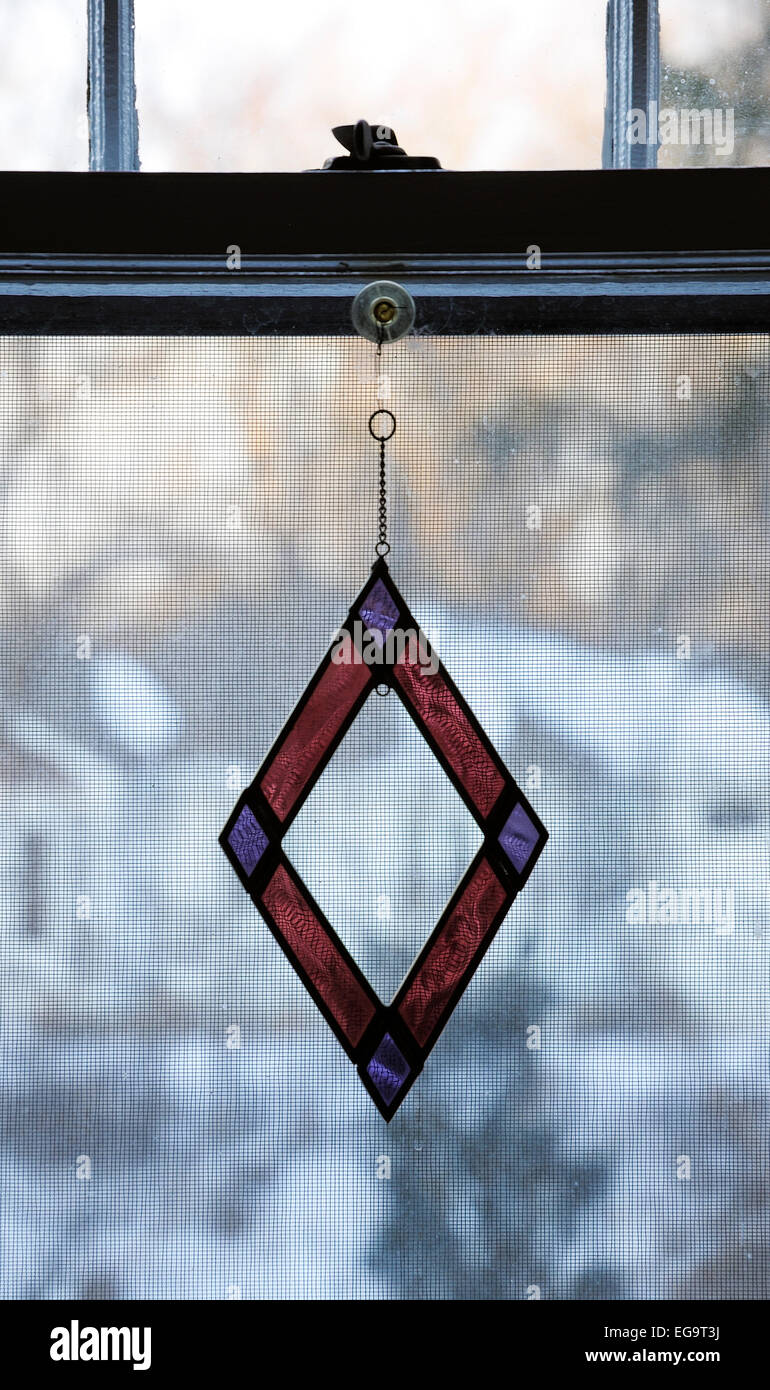Cut Glass decoration hanging in window Stock Photo Alamy