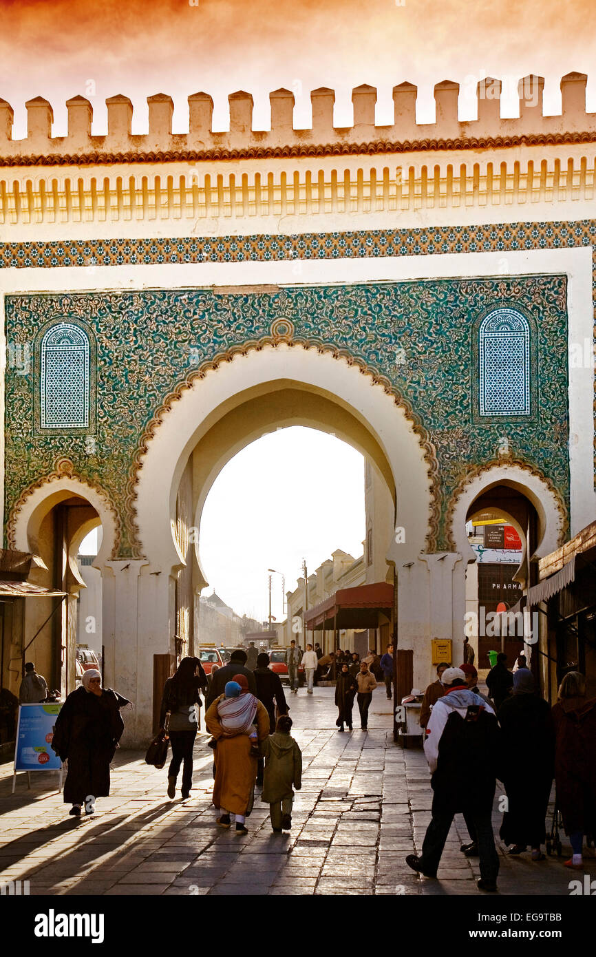 Bab Buylud door Medina Fez Fes el Bali Morocco puerta de bab buylud entrada a la medina de fez fes el bali marruecos Stock Photo