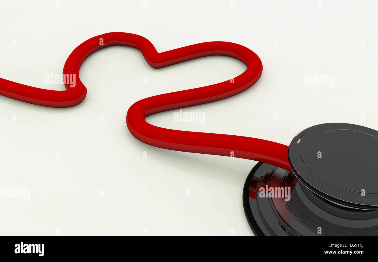 stethoscope heart shaped isolated on white background Stock Photo - Alamy