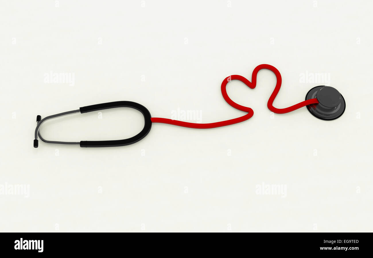stethoscope heart shaped isolated on white background Stock Photo - Alamy
