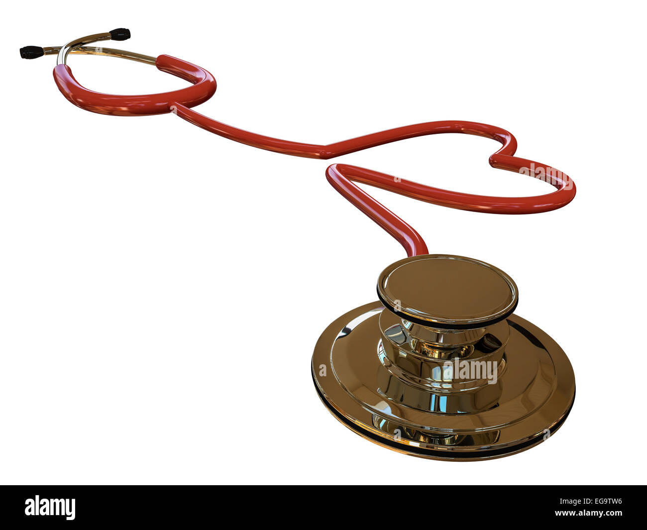 stethoscope heart shaped isolated on white background Stock Photo - Alamy