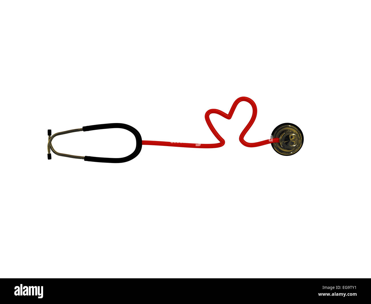 red stethoscope isolated on white background Stock Photo - Alamy