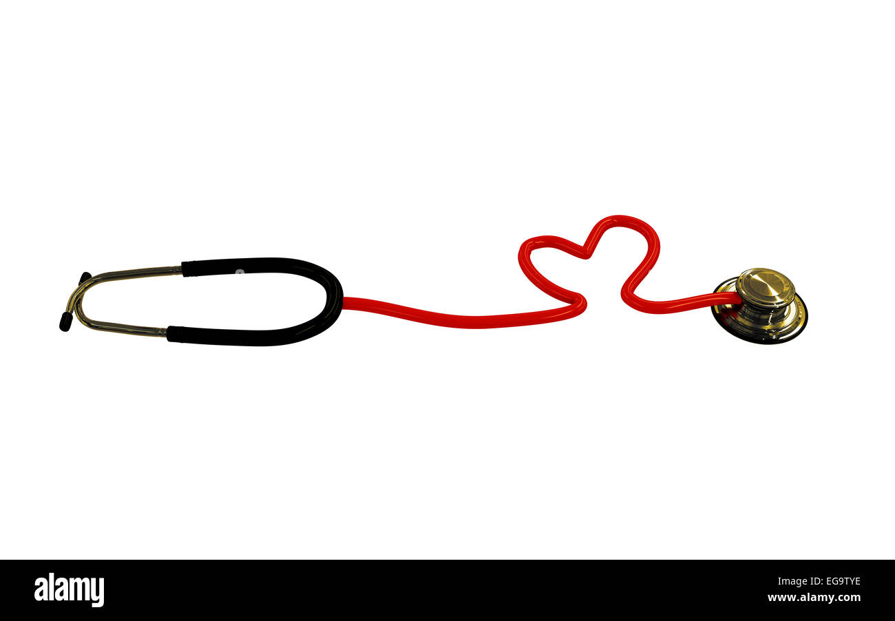 stethoscope heart shaped isolated on white background Stock Photo - Alamy