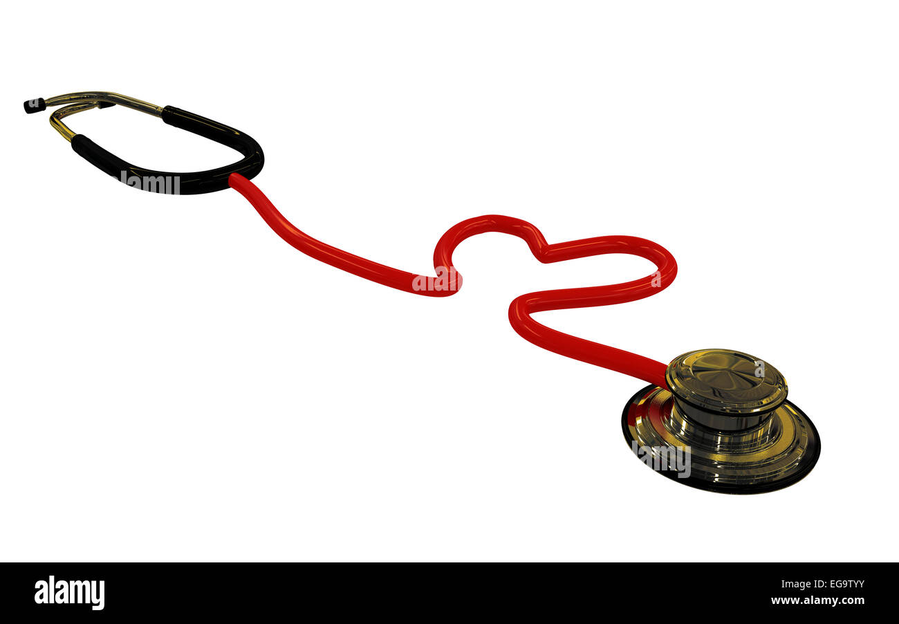 stethoscope heart shaped isolated on white background Stock Photo - Alamy