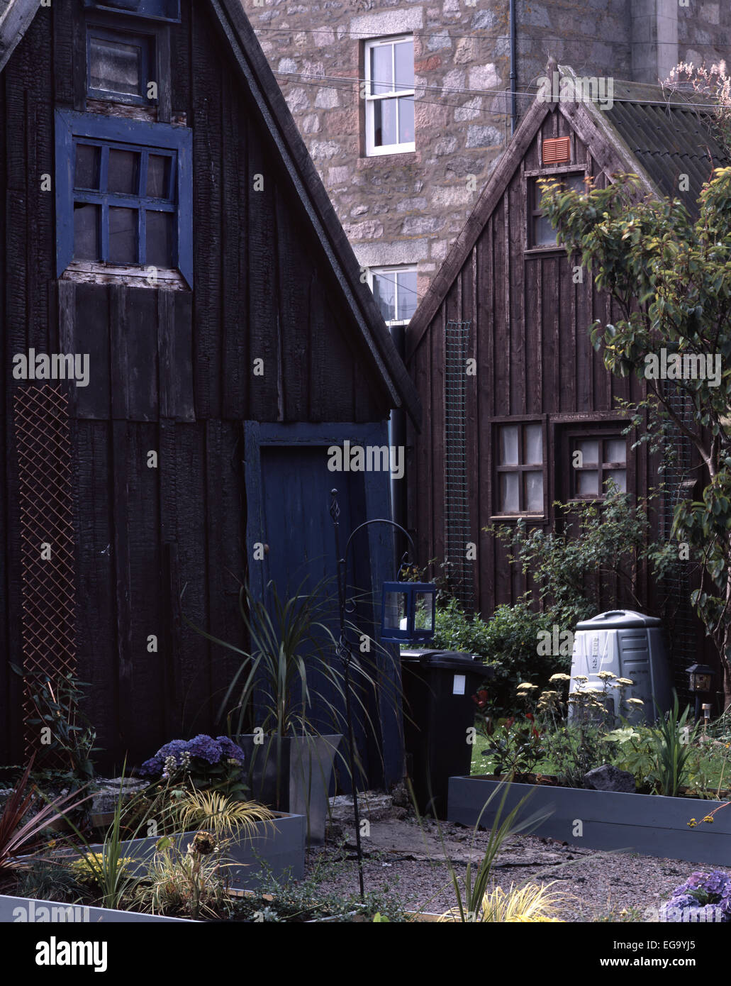 Footdee fishing village, Aberdeen Harbour, Aberdeenshire Stock Photo