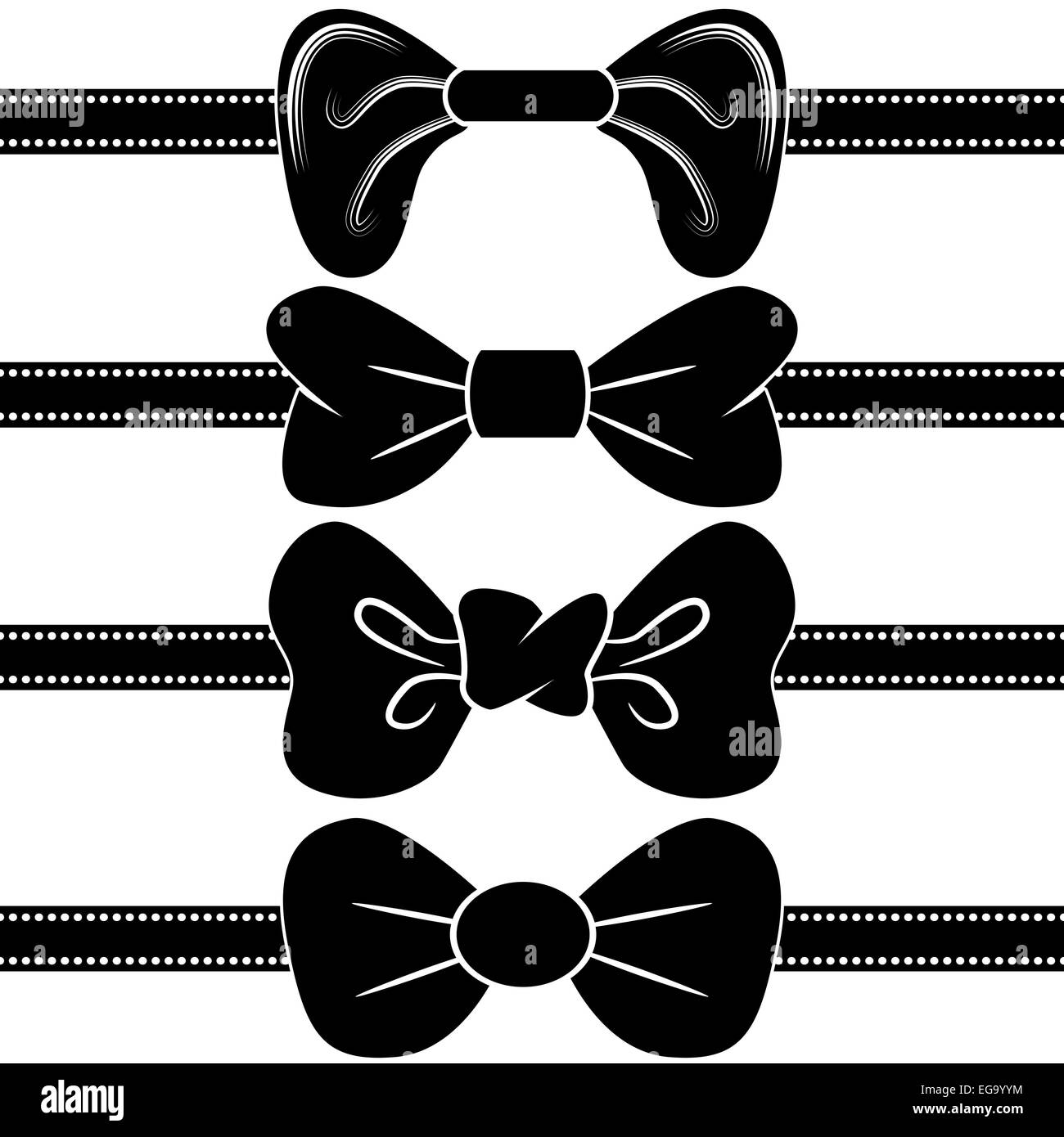 An image of a black bowtie set. Stock Photo