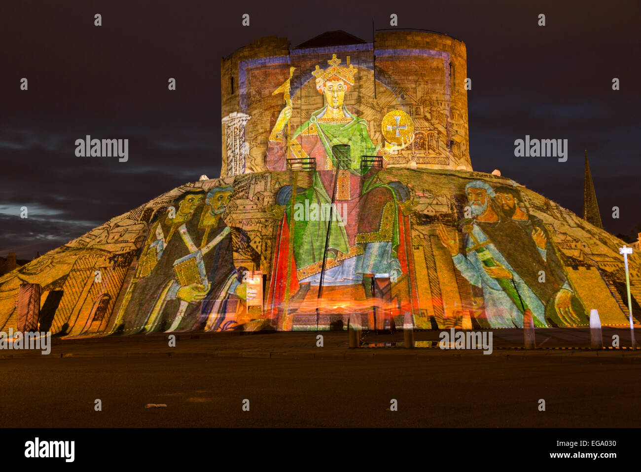 Illuminate York 2013 at Clifford's Tower and The Museum Gardens. Stock Photo