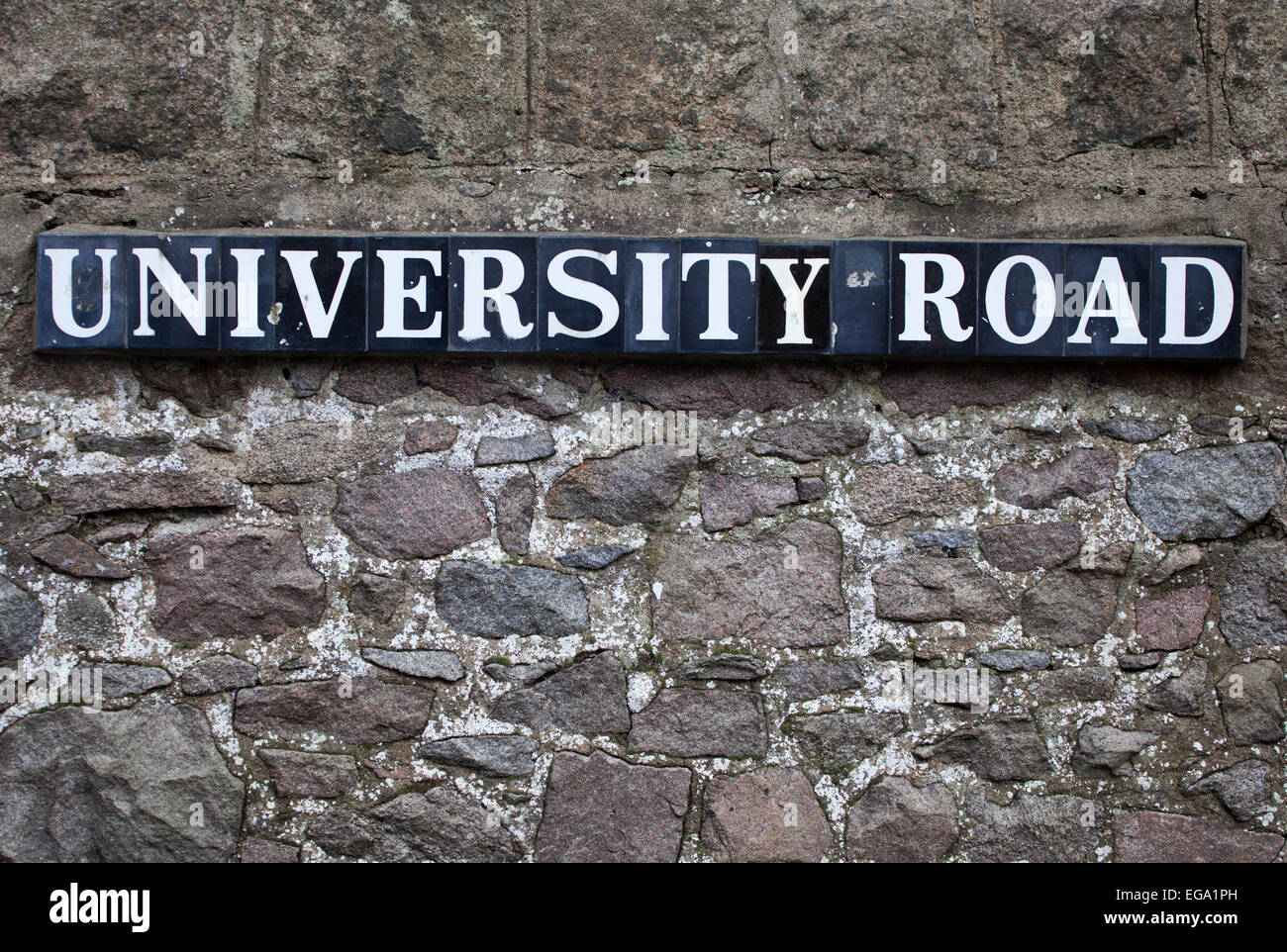 University Road Sign Old Aberdeen Stock Photo Alamy