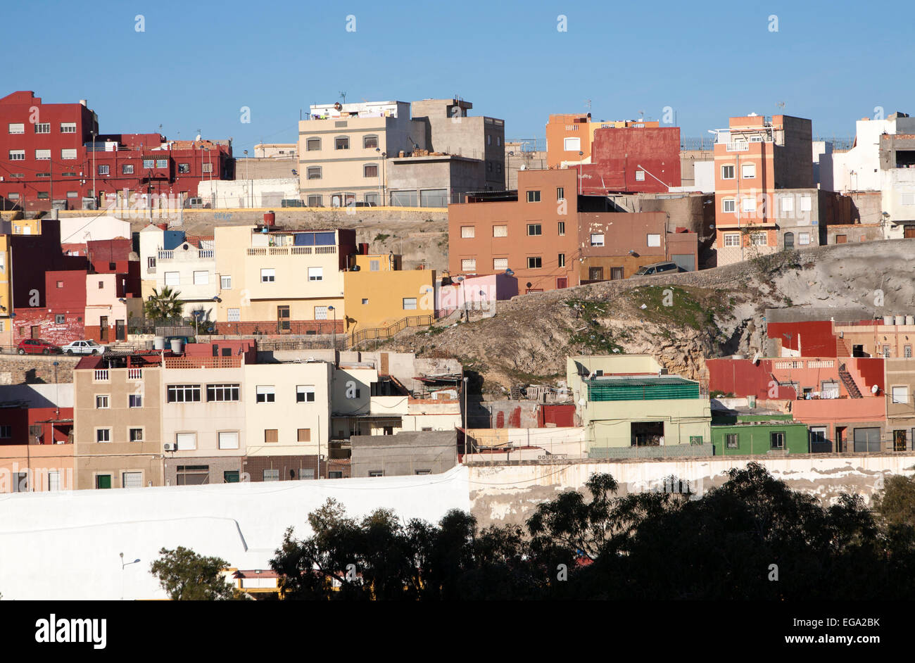 Housing in Melilla autonomous city state Spanish territory in north Africa, Spain Stock Photo