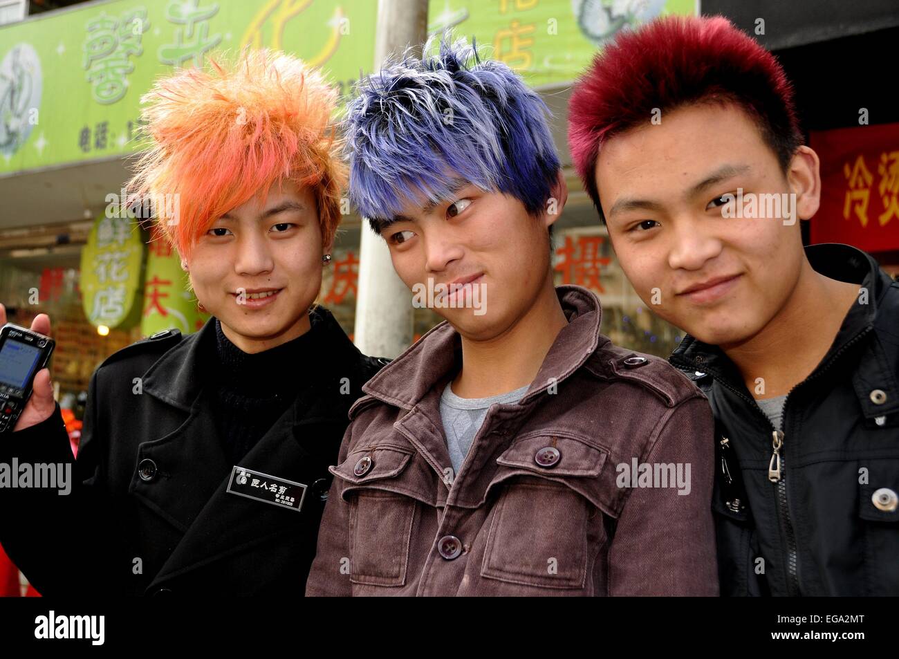 Dyed blue hair hi-res stock photography and images - Alamy