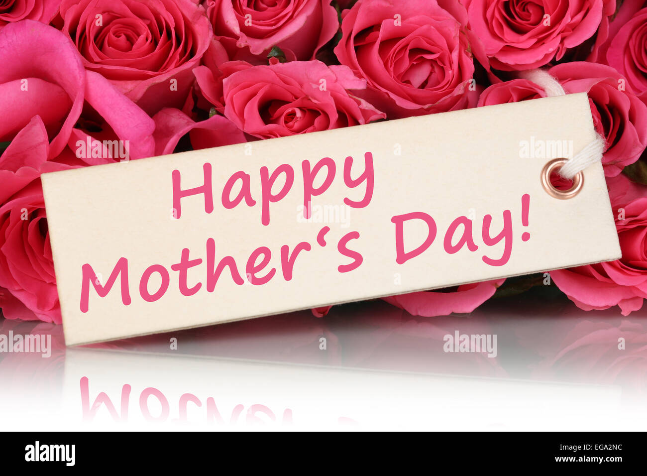 Happy Mothers Day words. Beautiful and tender bouquet of flowers in the hat  box, nice present concept, banner size Stock Photo - Alamy