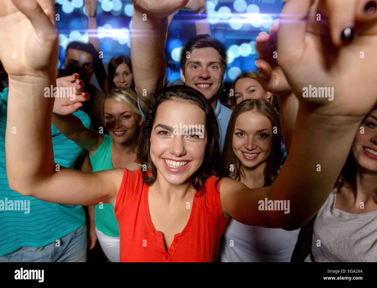 smiling women dancing in club Stock Photo Alamy