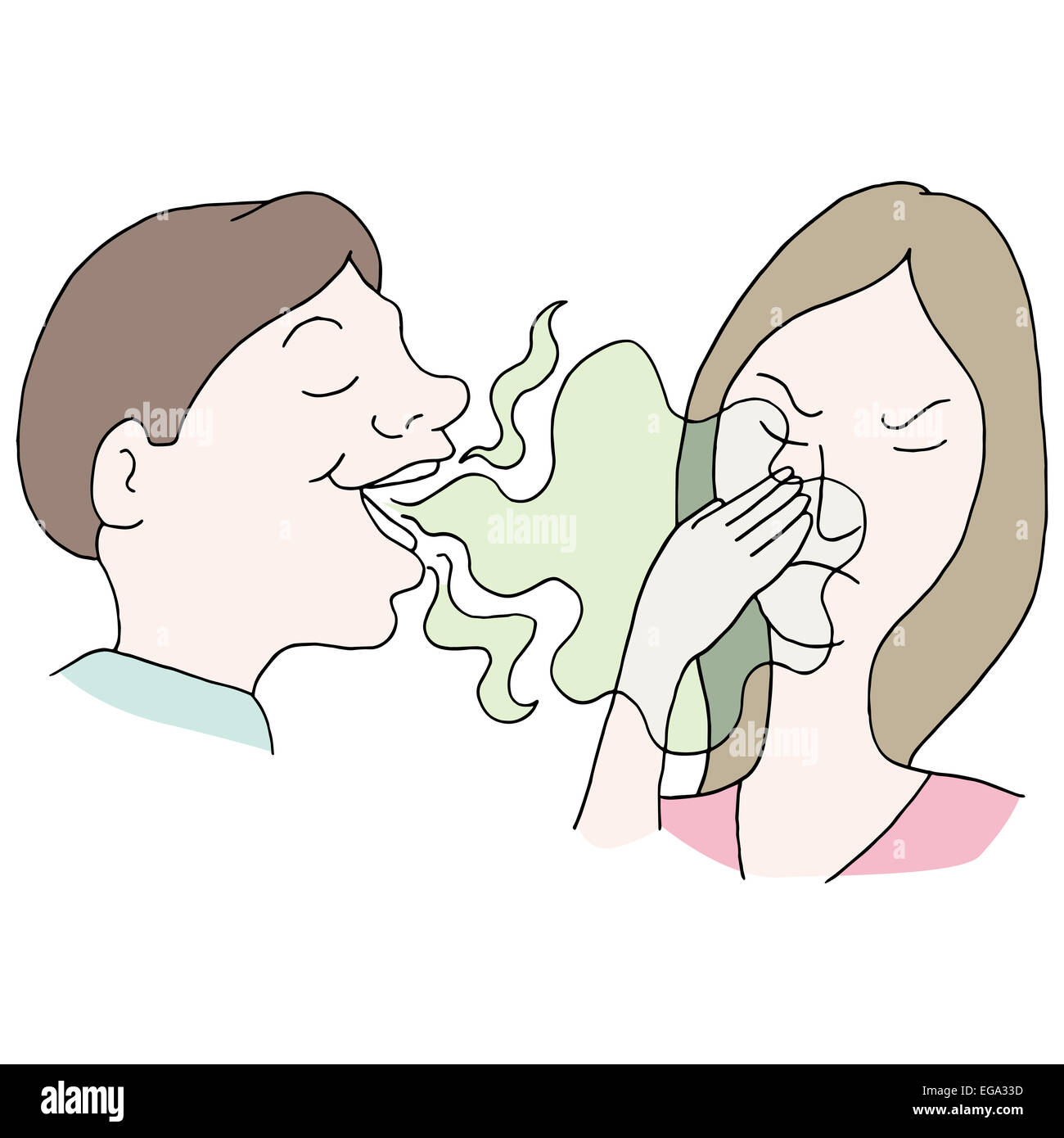 An image of a man with bad breath. Stock Photo