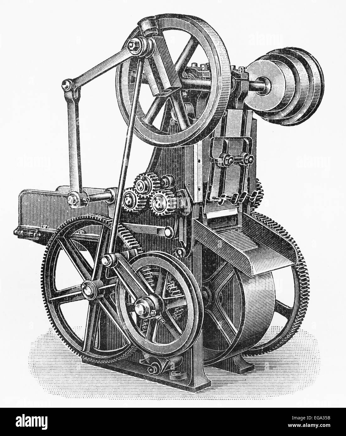Vintage Tobacco cutting machine with a straight blade guide from the end of 19th century Stock Photo