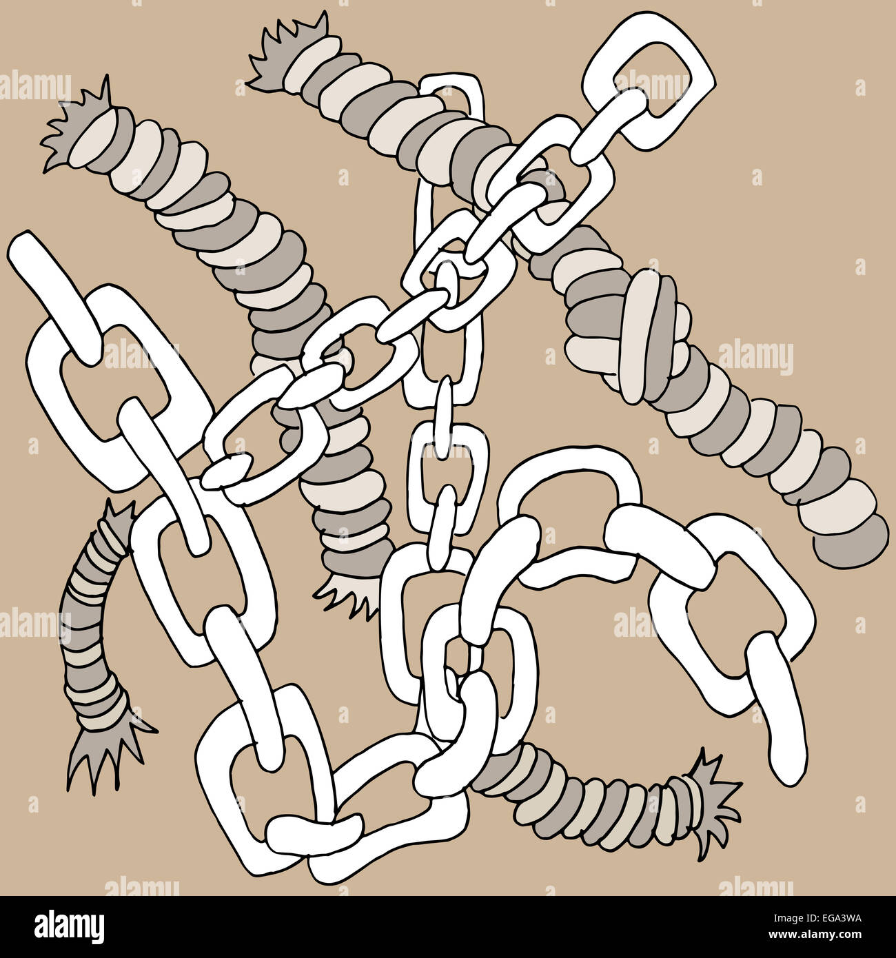 An image of chains and rope Stock Photo - Alamy