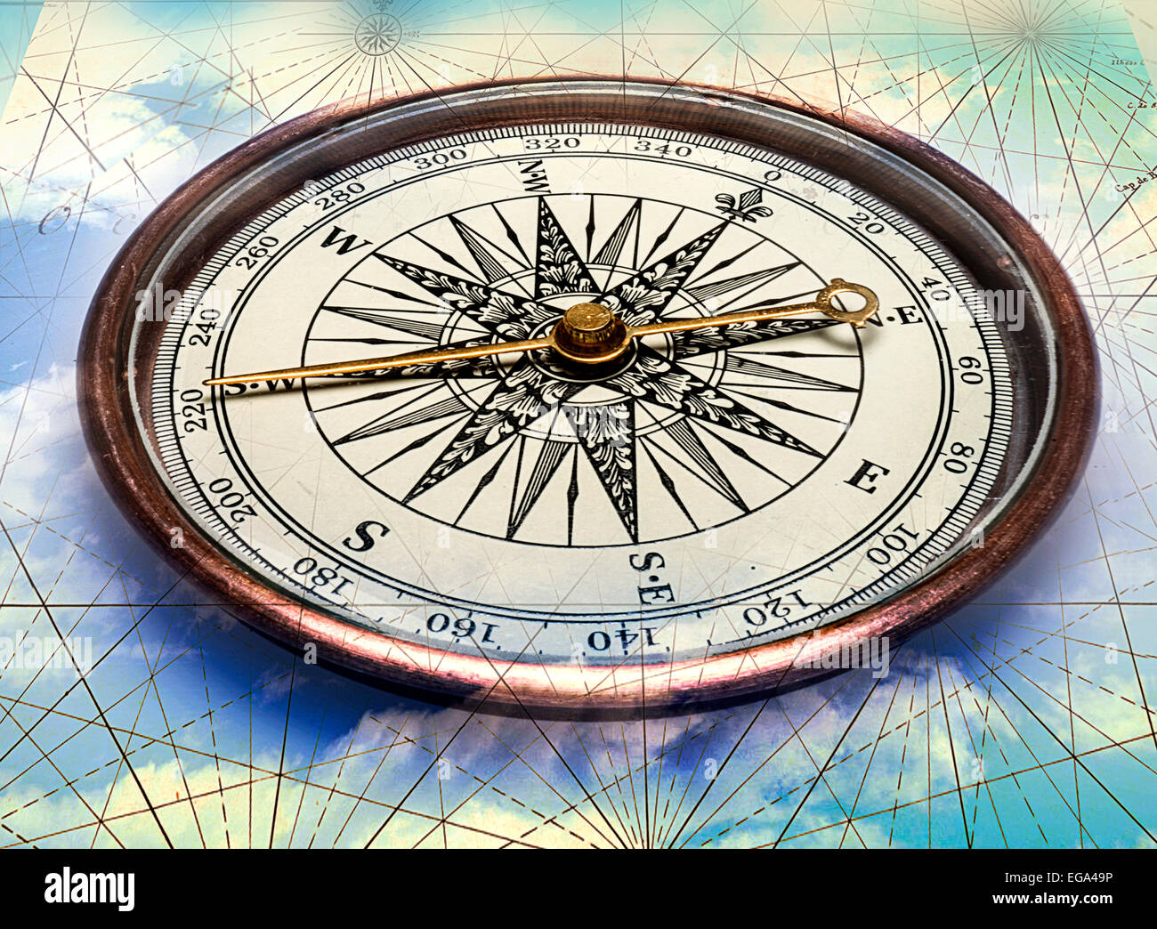 Compass Pass Compass map hi-res stock photography and images - Alamy
