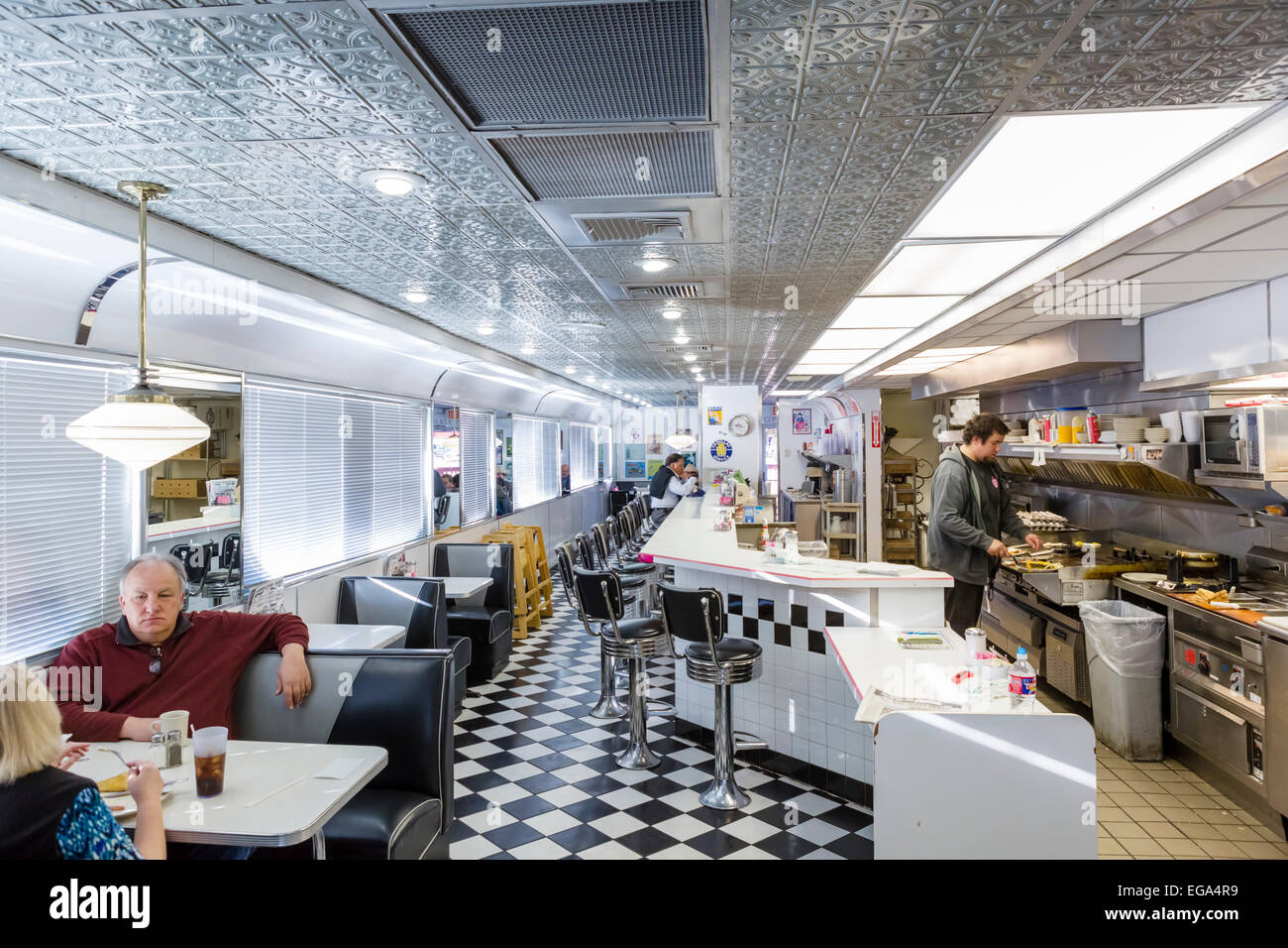 Penny's Diner, a traditional railroad car style american diner in