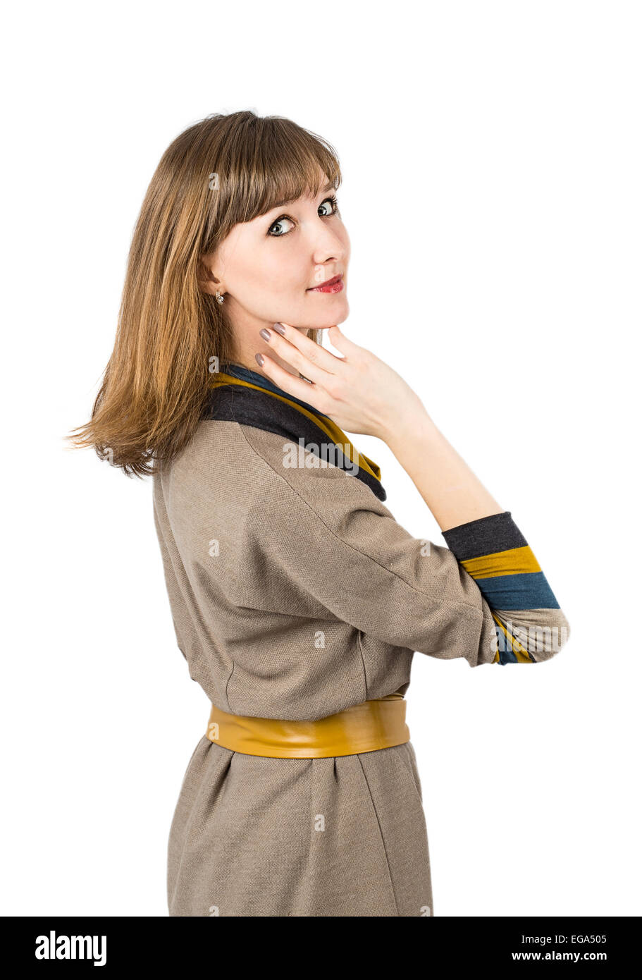 woman surprised isolated on white background Stock Photo - Alamy