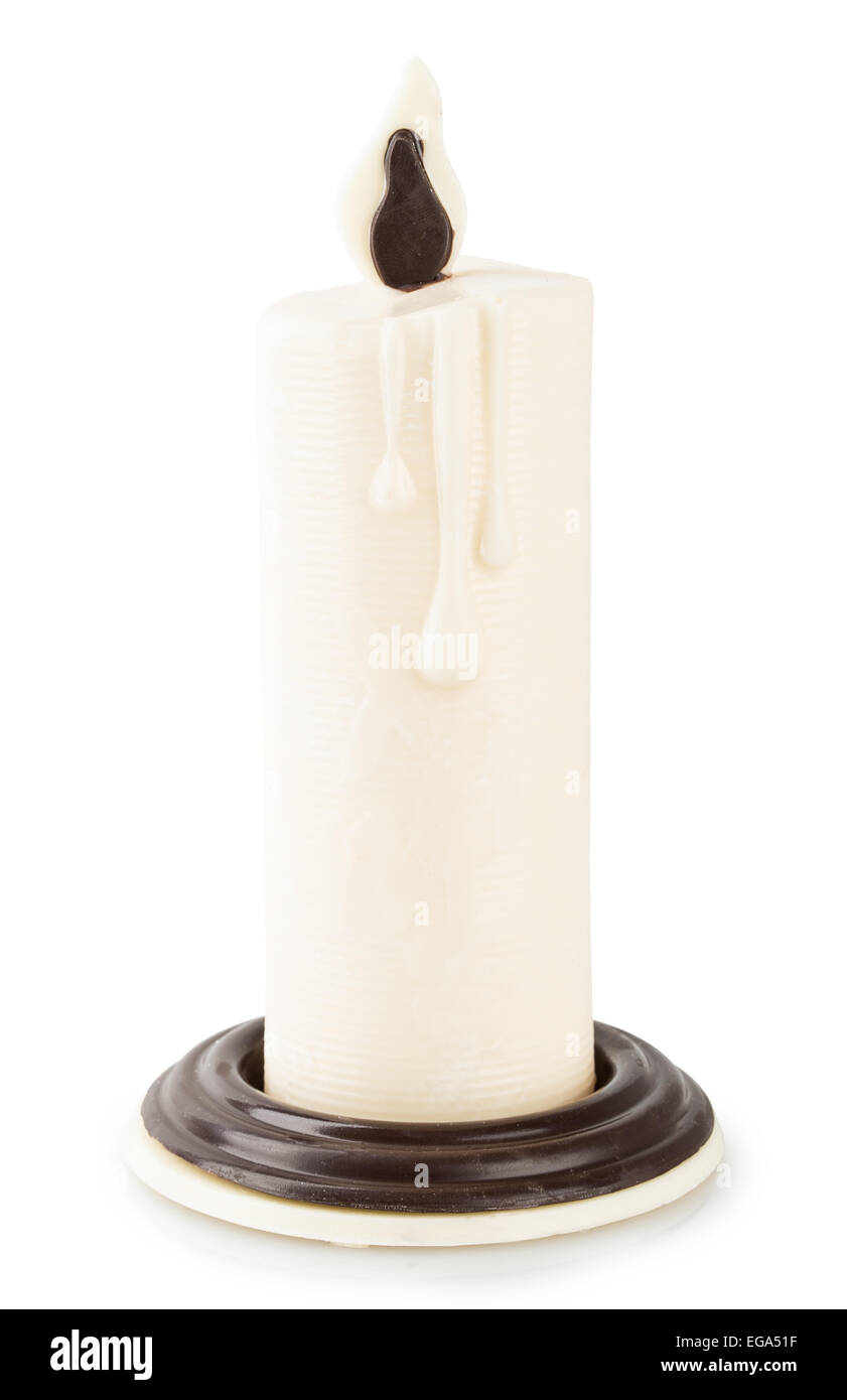 candle chocolate Isolated on white background Stock Photo