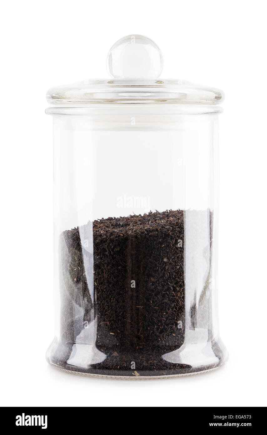 tea jar glass white isolated background chinese Stock Photo Alamy
