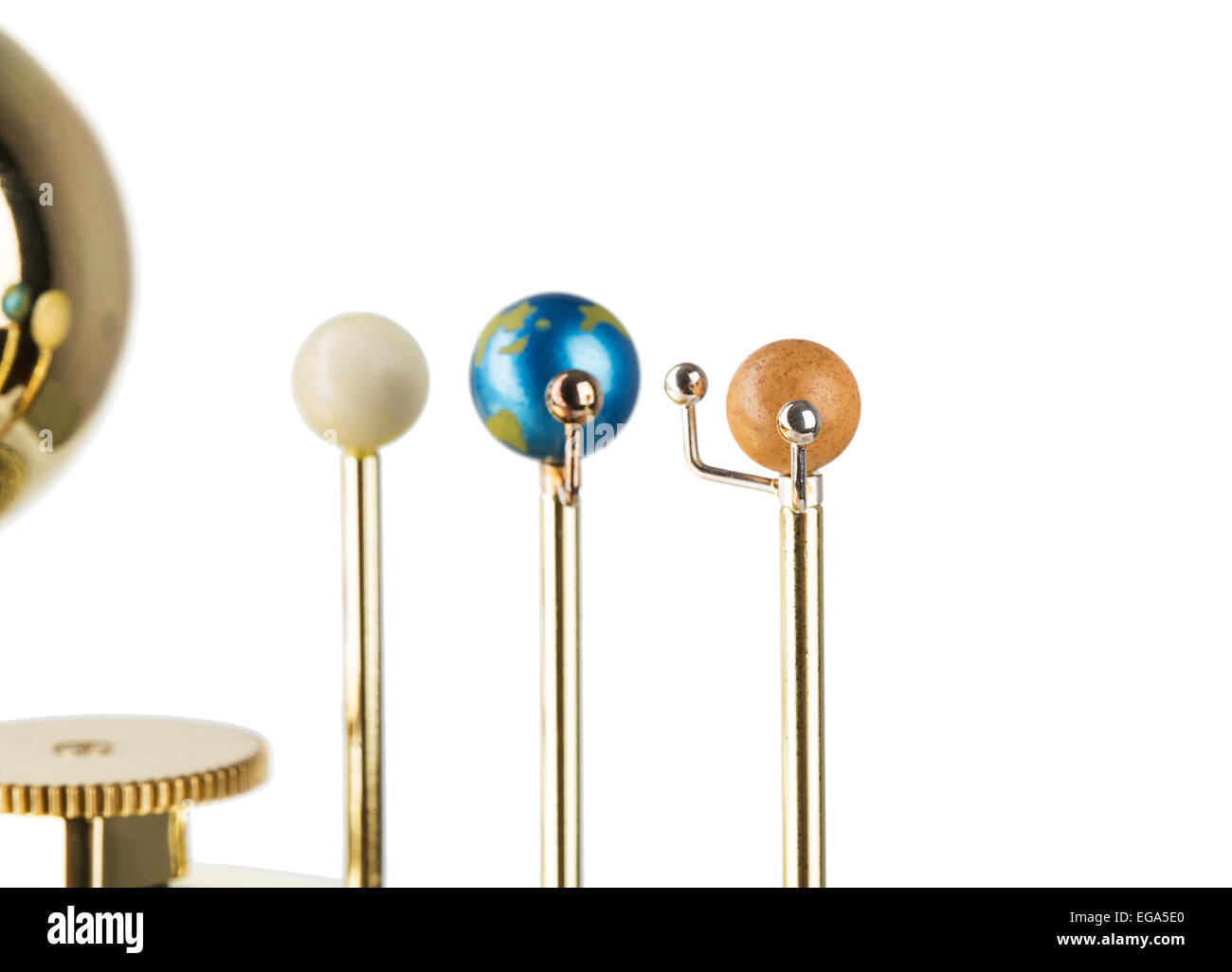 model of the solar system Isolated on white background Stock Photo