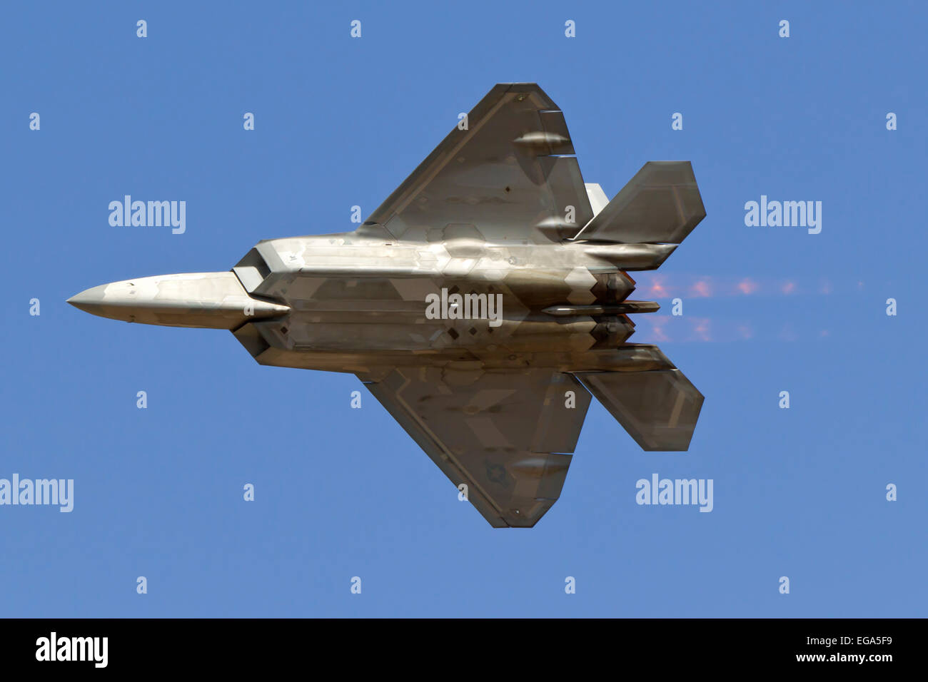 F-22 Raptor in afterburner Stock Photo