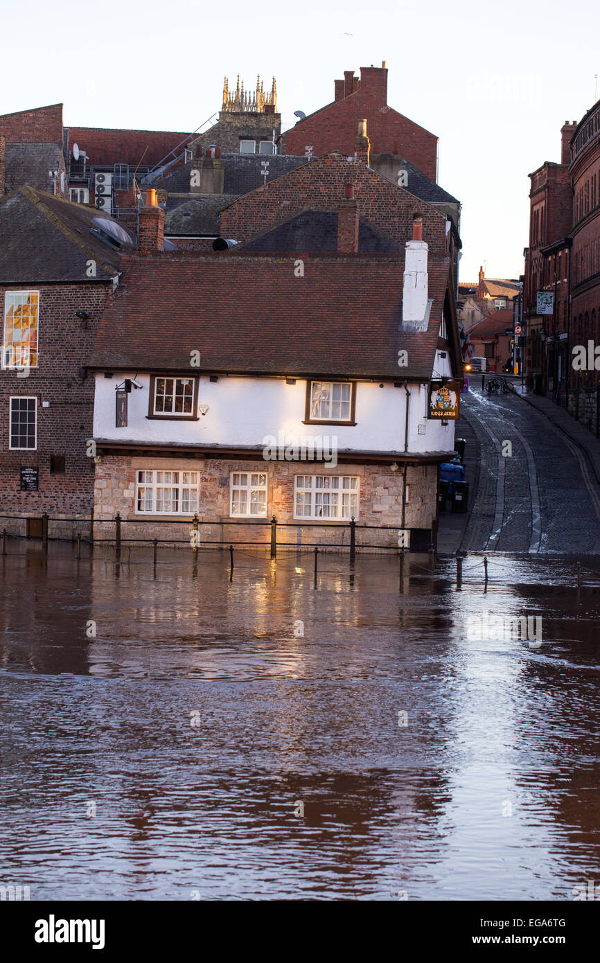 The River Ouse bursts its banks during a minor flooding episode in York ...