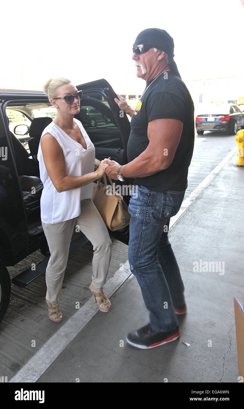 Hulk Hogan and Jennifer McDaniel at Los Angeles International Airport