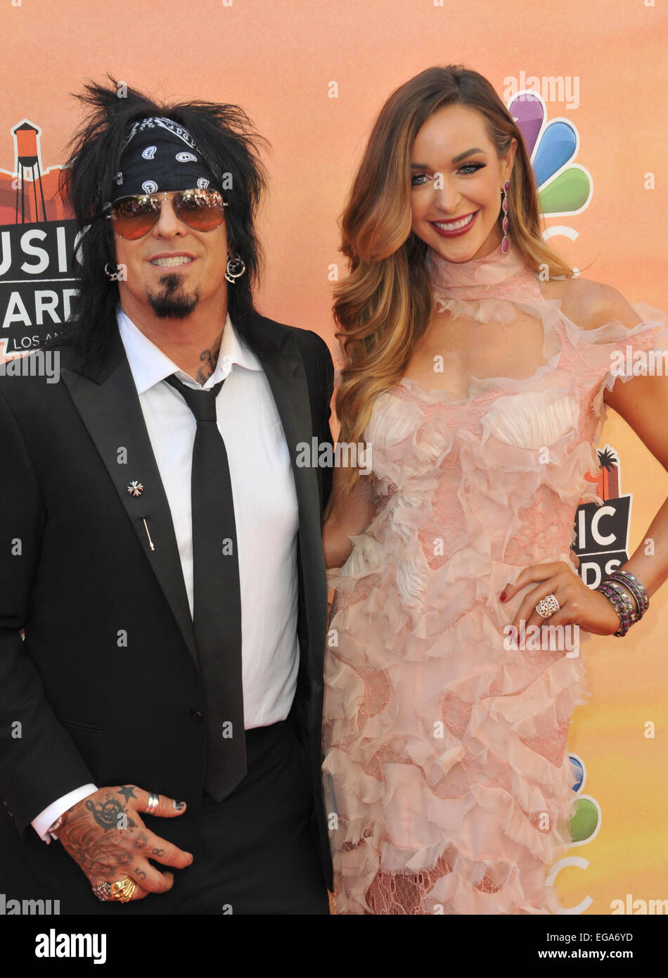 LOS ANGELES, CA - MAY 1, 2014: Nikki Sixx & Courtney Bingham at the