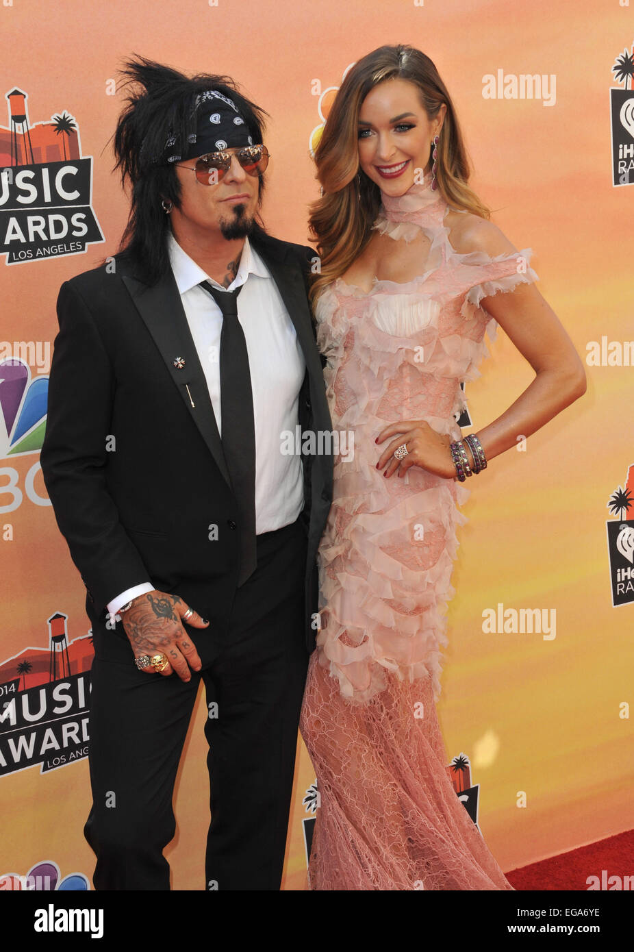 LOS ANGELES, CA - MAY 1, 2014: Nikki Sixx & Courtney Bingham at the