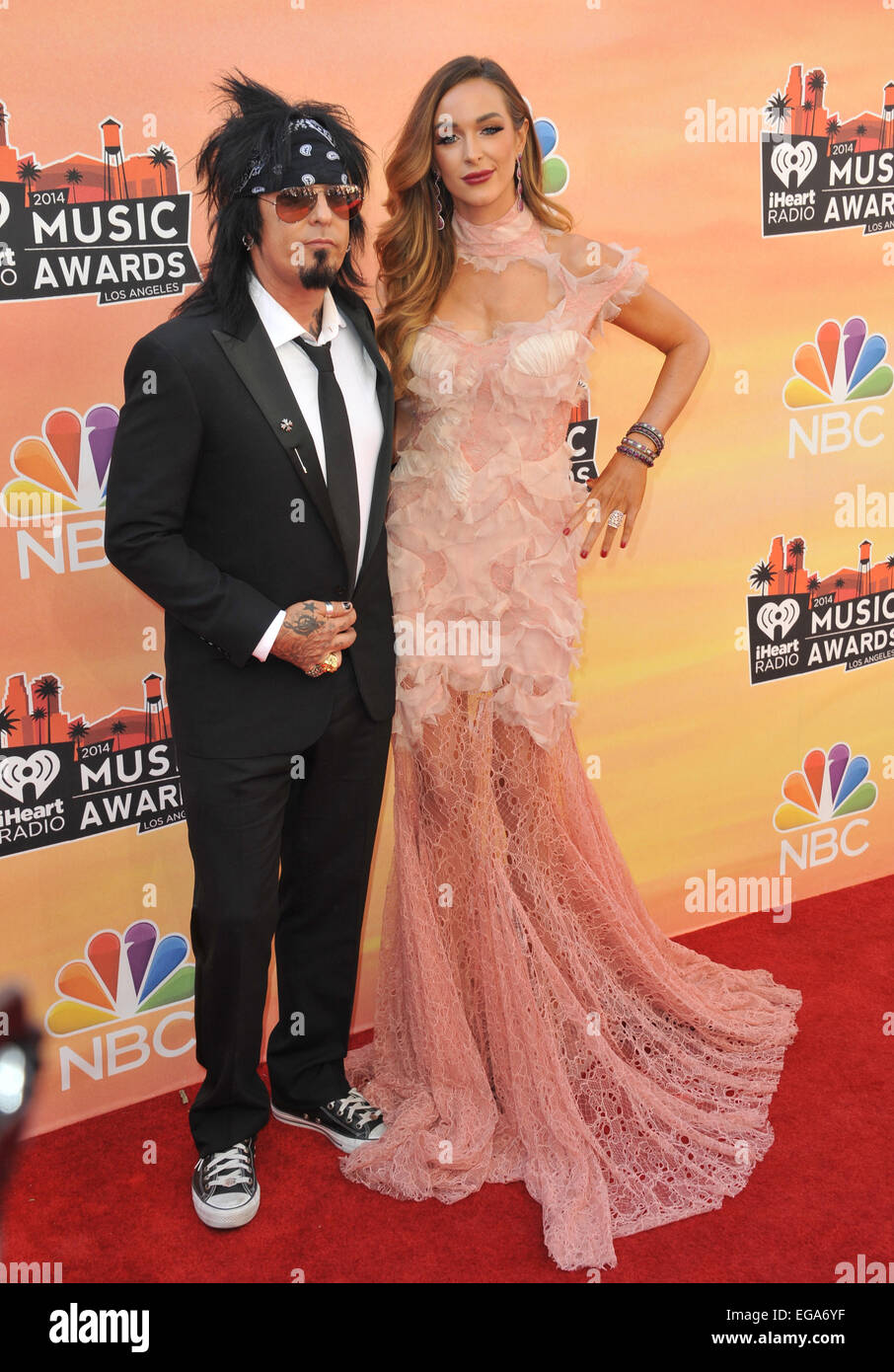LOS ANGELES, CA - MAY 1, 2014: Nikki Sixx & Courtney Bingham at the
