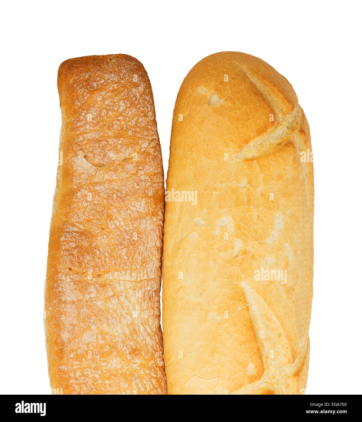 loaf baguette isolated on white background Stock Photo - Alamy