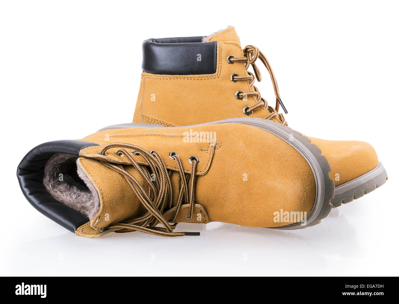 boots work white isolated shoes background boot Stock Photo - Alamy
