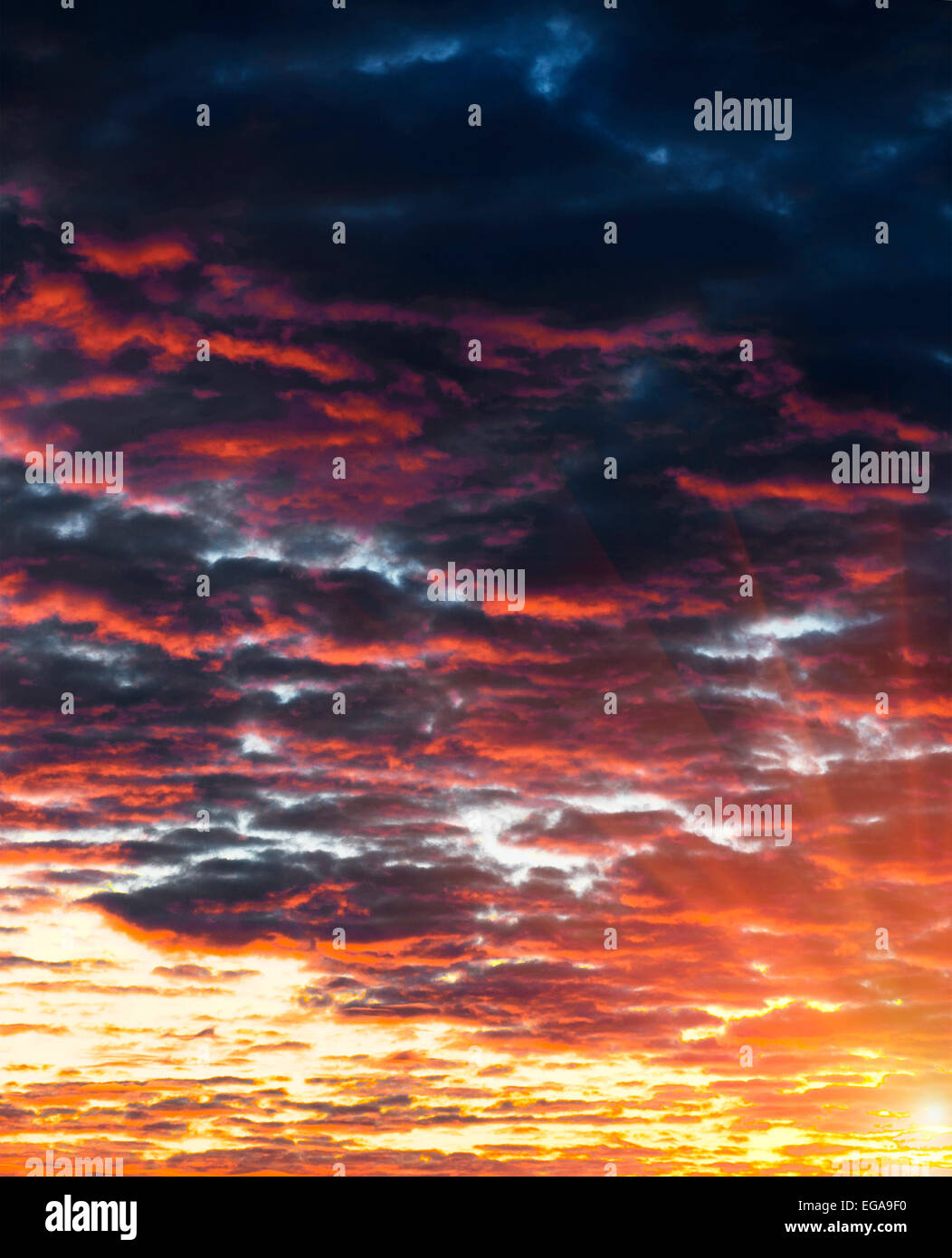 Sky with dramatic clouds at sunrise hi-res stock photography and images ...