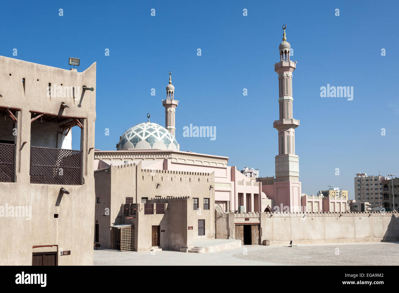 Mosque in the emirate of Ajman, United Arab Emirates Stock Photo