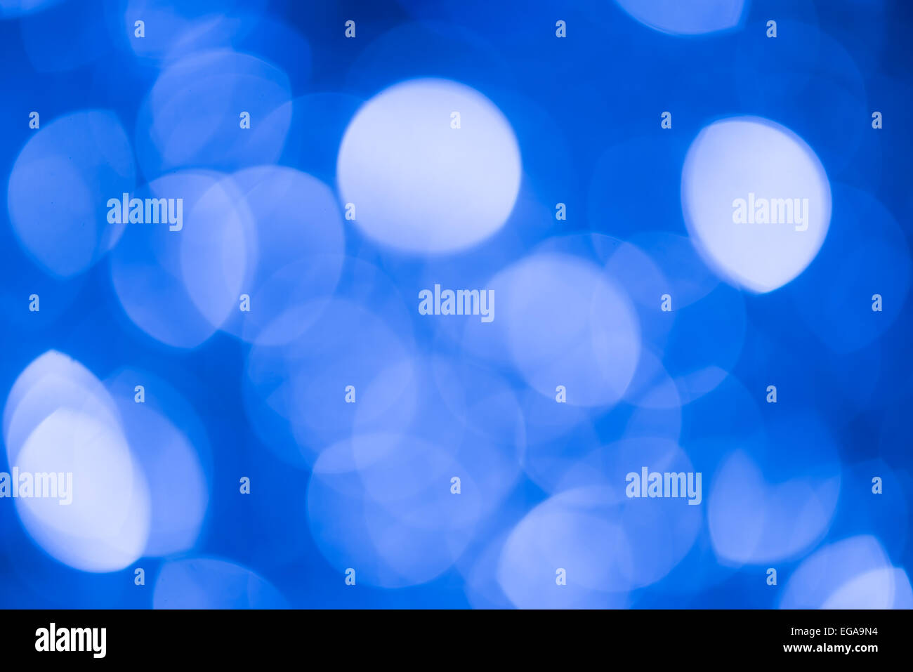Blue Abstract and blurred Christmas lights Stock Photo