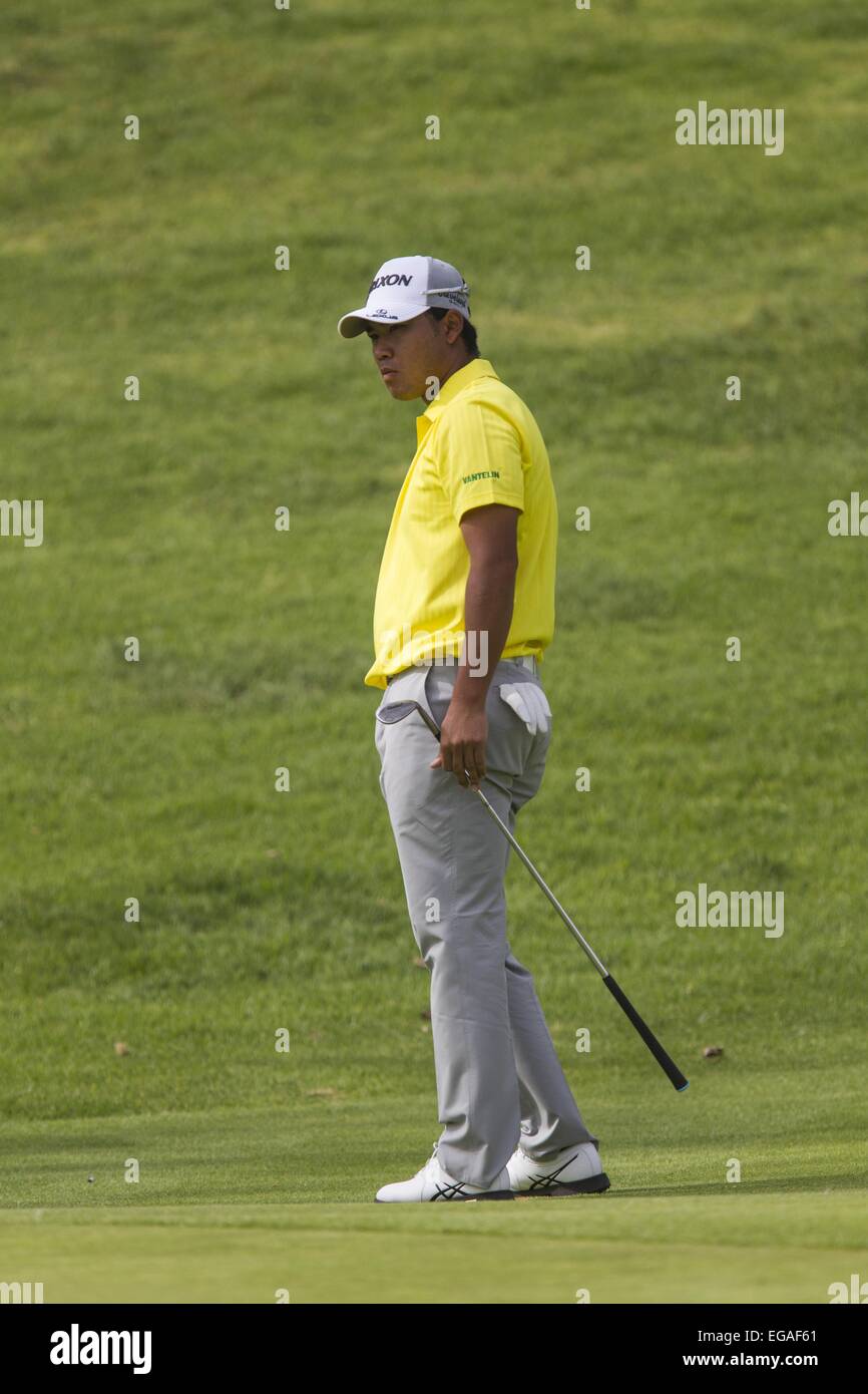 Los Angeles, California, USA. 20th Feb, 2015. Hideki Matsuyama of Japan plays in the second round of the Northern Trust Open PGA golf tournament at Riviera Country Club in Los Angeles on Friday, February 20, 2015. Credit:  Ringo Chiu/ZUMA Wire/Alamy Live News Stock Photo