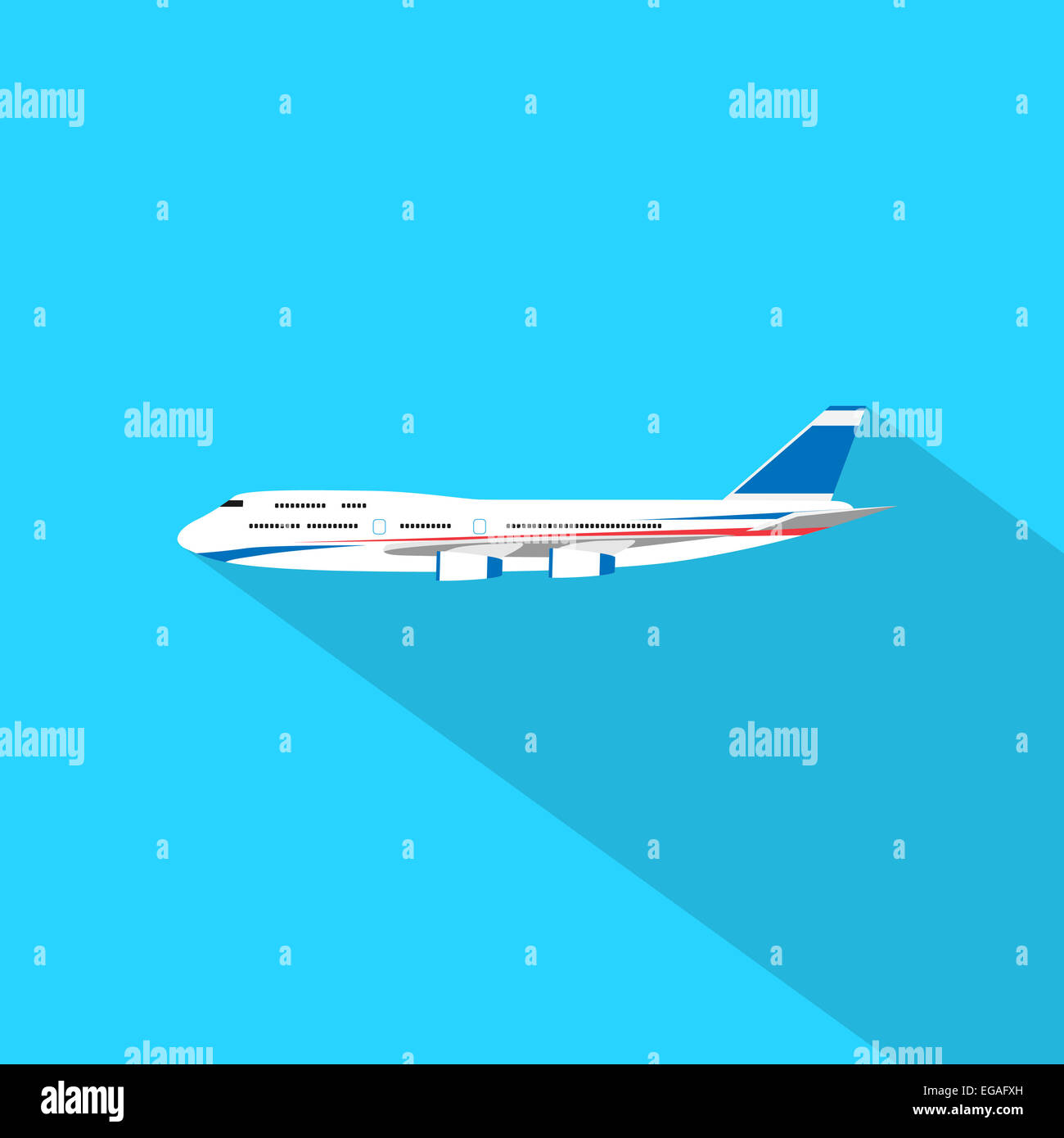 aircraft flat design style vector illustration airplane flying Stock ...