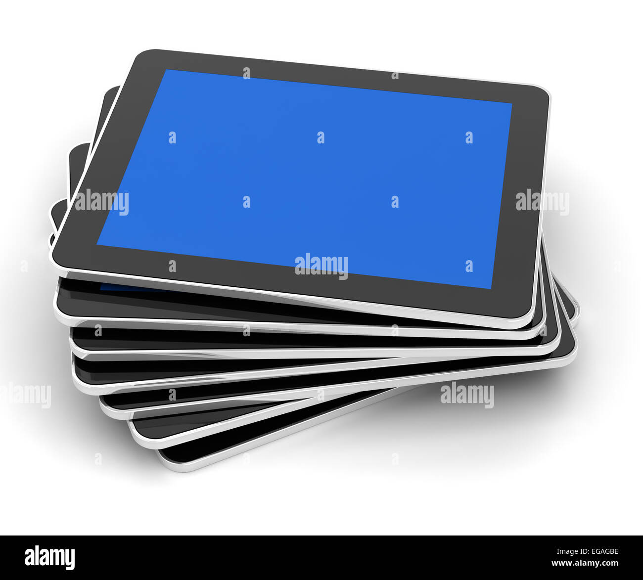 Stack of generic tablets, 3d render Stock Photo