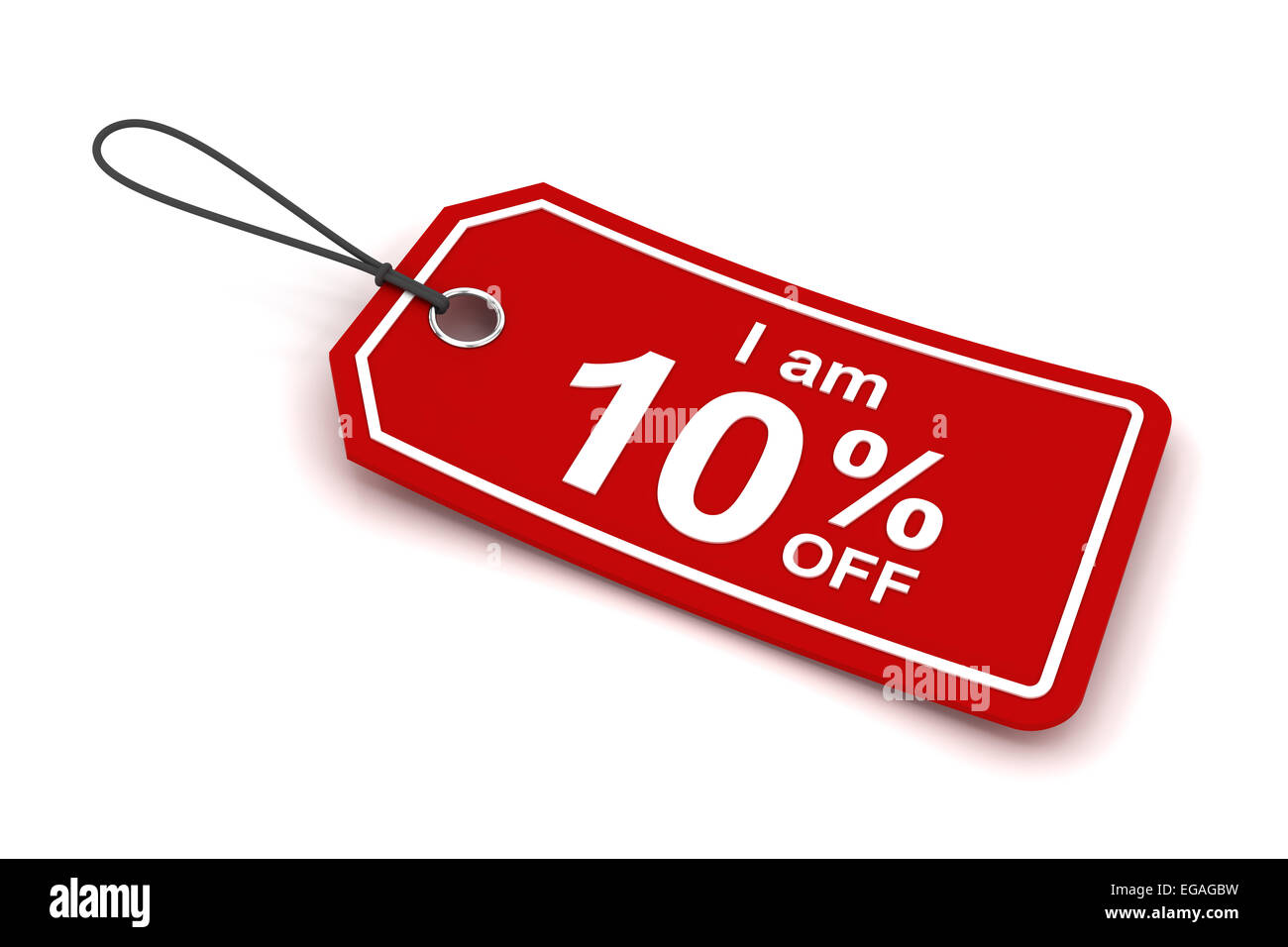 I am 10 percent off sale tag, 3d render Stock Photo
