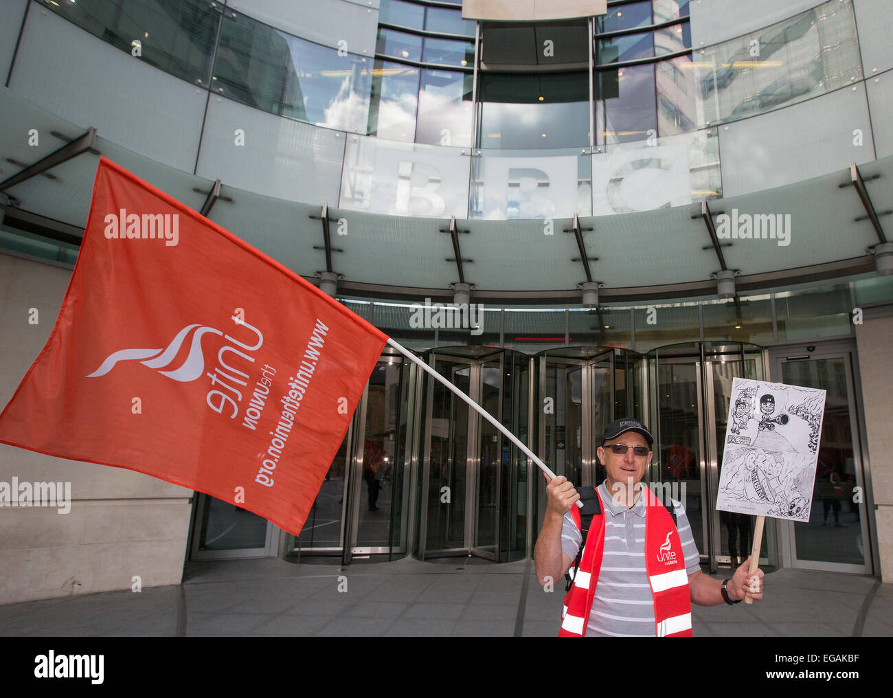 BBC engineers begin a 48 hour strike at Broadcasting House in Portland