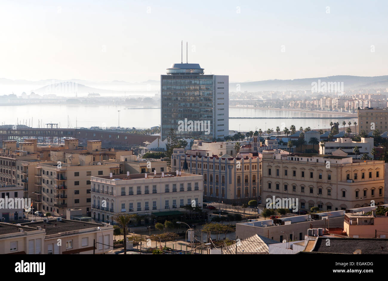 Morning view over the city Melilla autonomous city state Spanish territory in north Africa, Spain Stock Photo