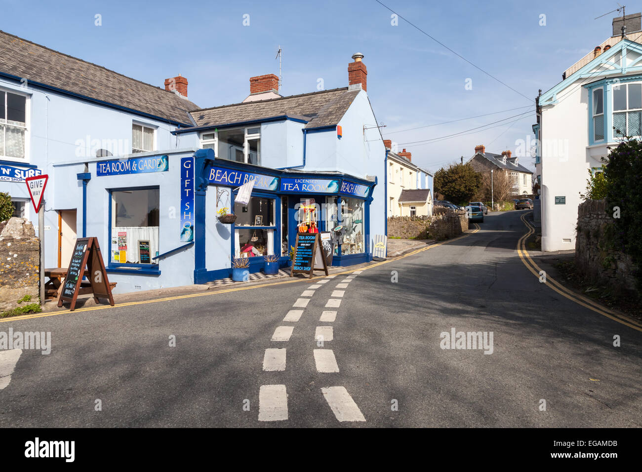 Manorbier Village Stock Photo Alamy