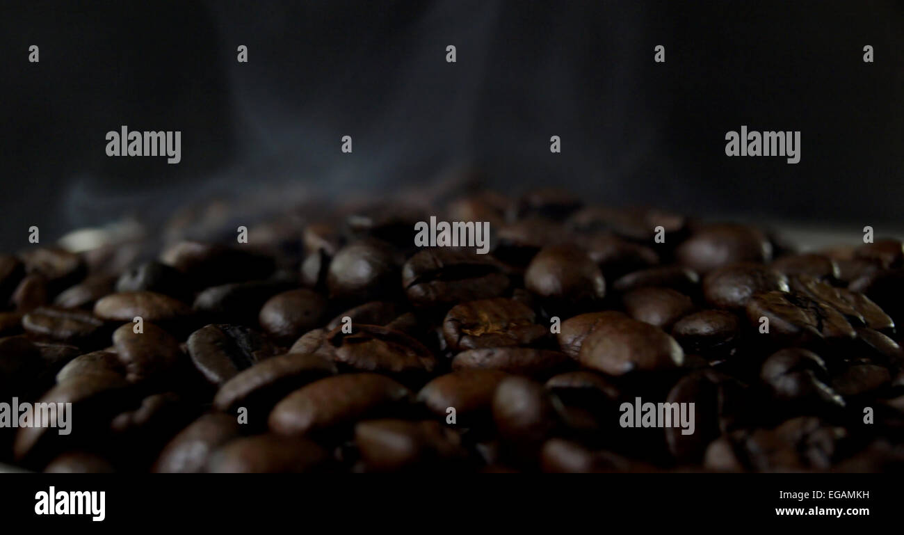 Coffee beans with steam Stock Photo Alamy