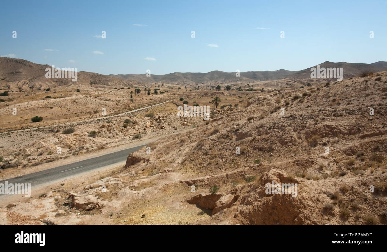 Tunisia lanscape at Matmata near Shaara Desert Stock Photo