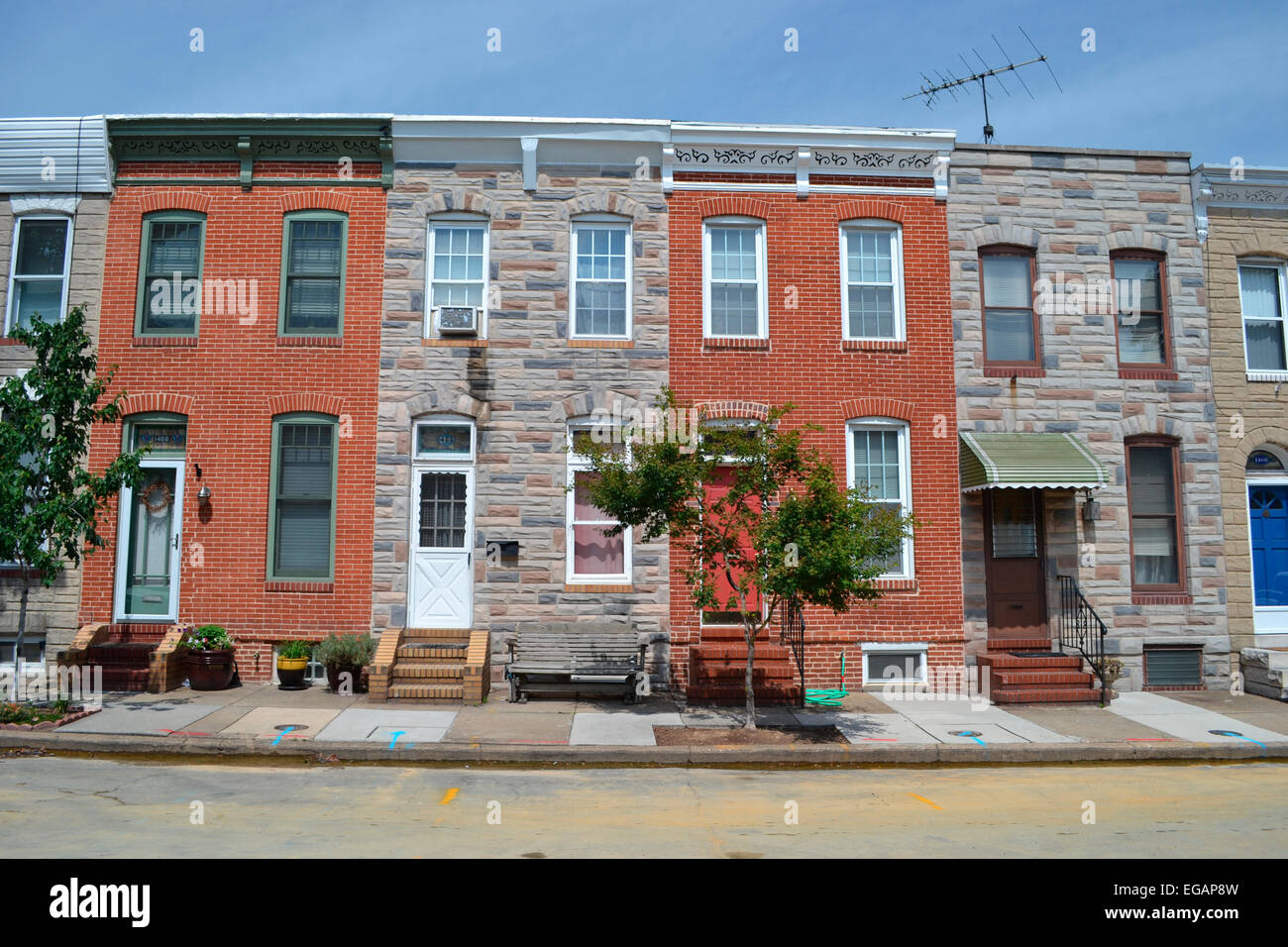 Baltimore Row Houses Stock Photo Alamy