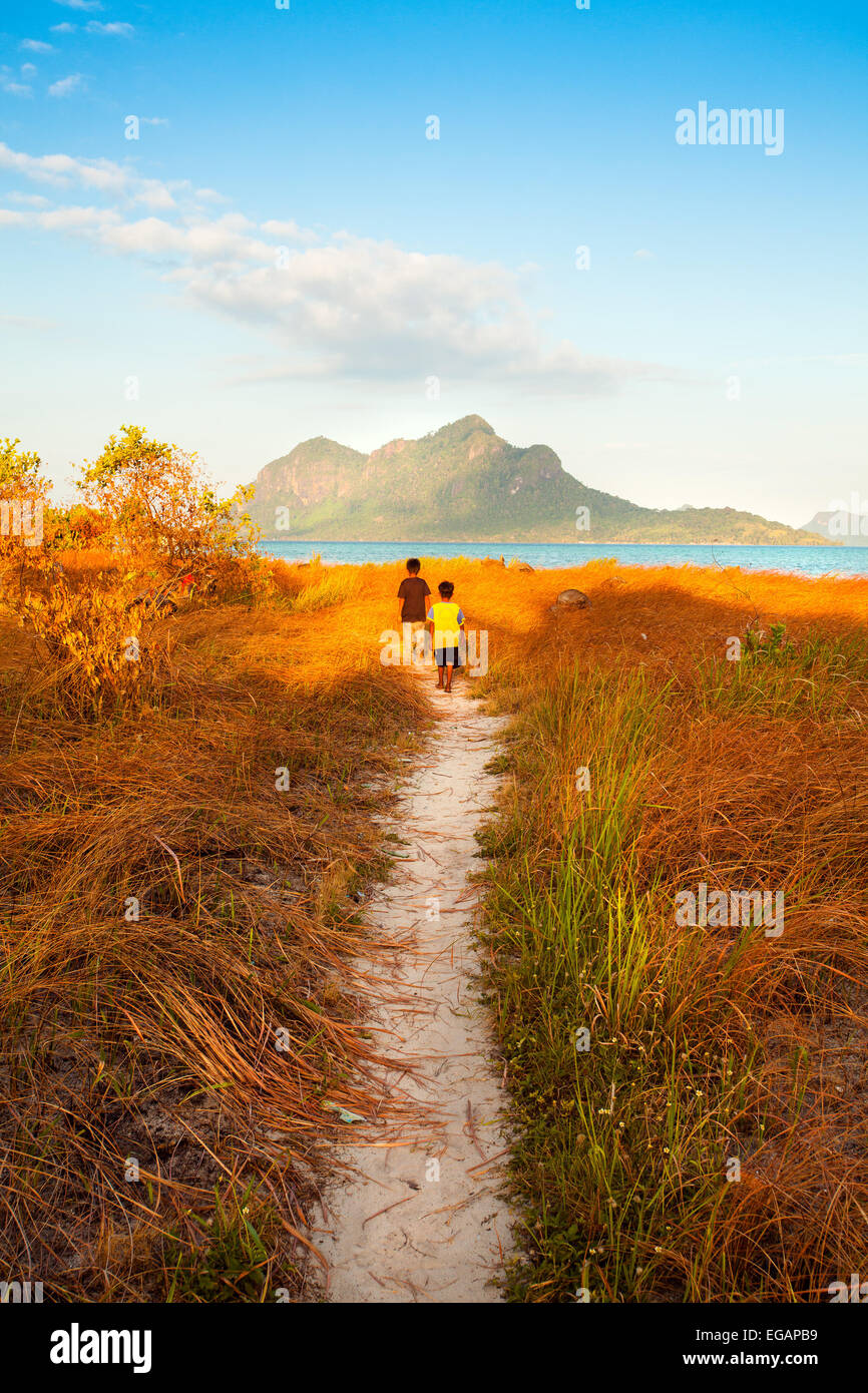 beauty of the morning in a remote island will definitely peaceful mind and soul Stock Photo