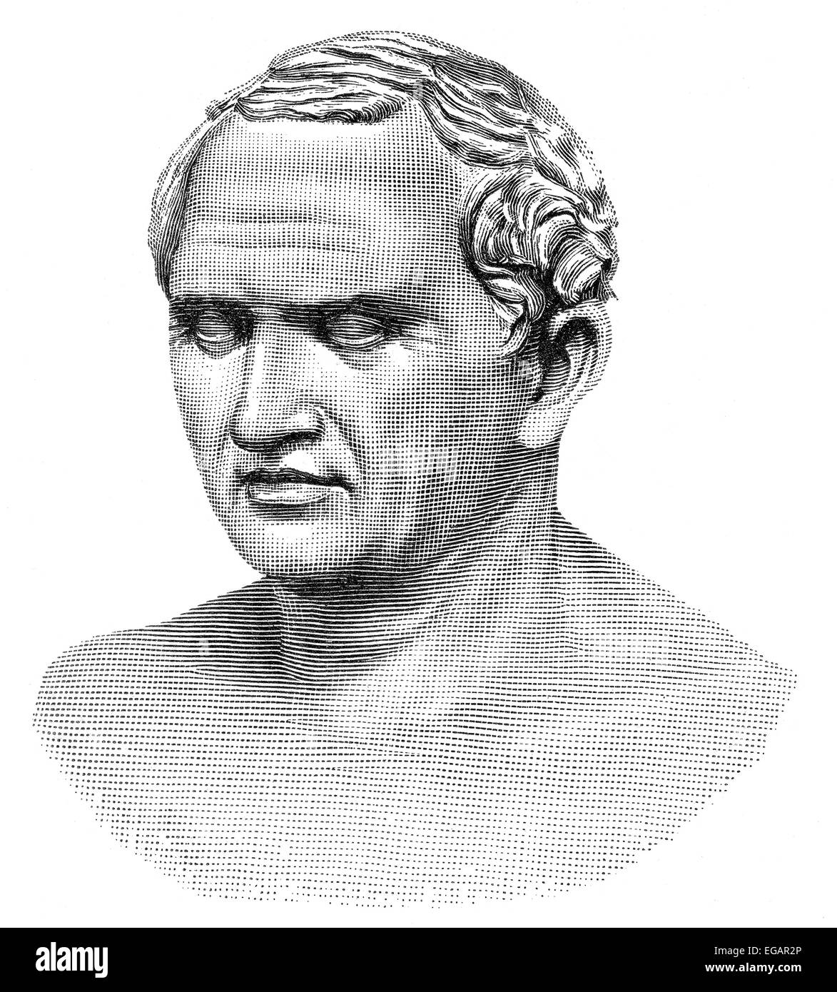 Marcus Tullius Cicero, a Roman philosopher, politician, lawyer, orator, political theorist, consul and constitutionalist, bust, Stock Photo