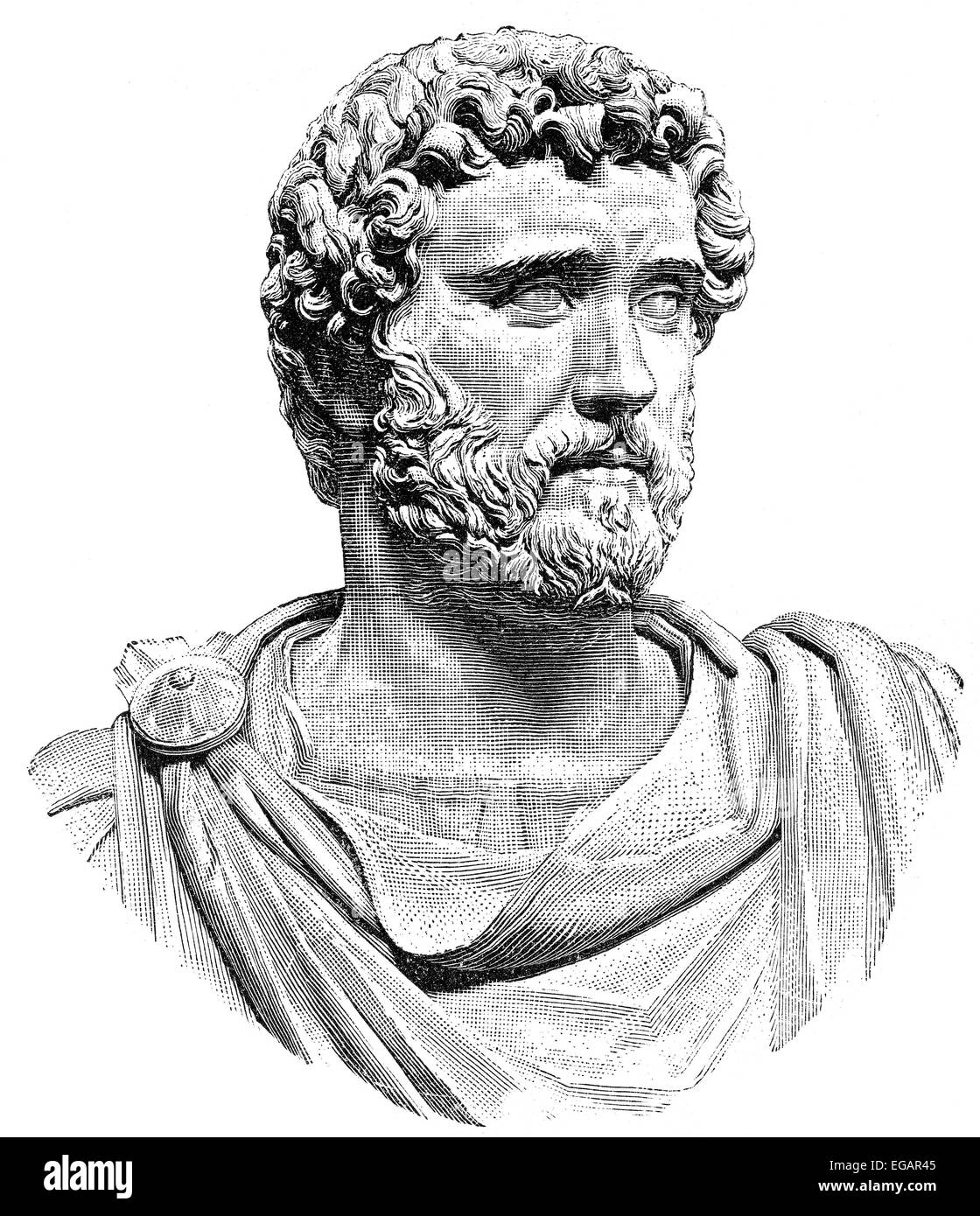 Antoninus Pius or Titus Fulvius Aelius Hadrianus Antoninus Augustus Pius, 86 - 161, Roman Emperor from 138 to 161, Stock Photo